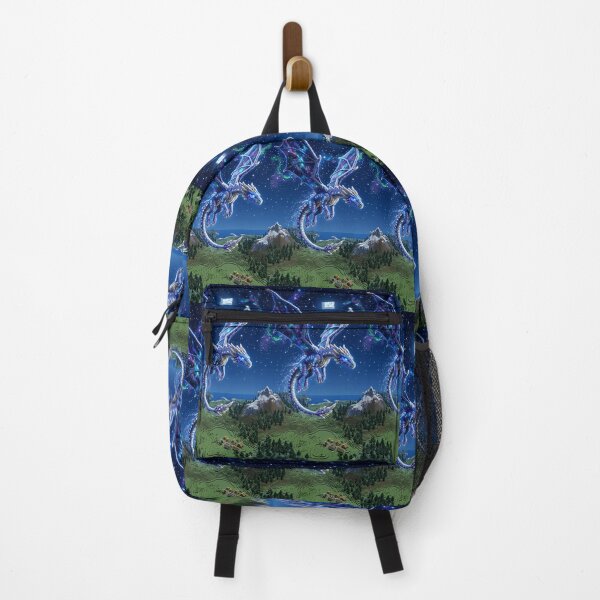 Item preview, Cosmic Dragon Flying over Voxel Mountains designed and sold by FreyaArt16.
