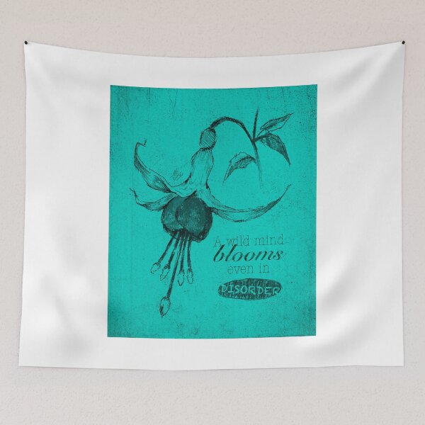 Item preview, BLOOMING DISORDER CYAN FLOWER POSTER designed and sold by melyverso.