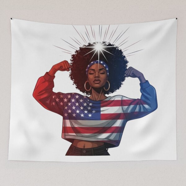 Item preview, Juneteenth Strong Black Woman Flexing Afro American Flag T-Shirt | Juneteenth 2025 Gift | Black History Pride Shirt | Freedom Day Tee designed and sold by nancysdaughter.