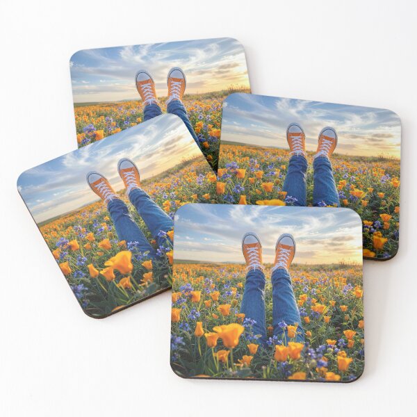 Item preview, Orange Sneakers in a Flower Field designed and sold by Maria Dryfhout.