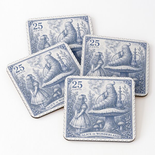 Item preview, Alice in Wonderland and Caterpillar Stamp designed and sold by JJSizzleheimer.