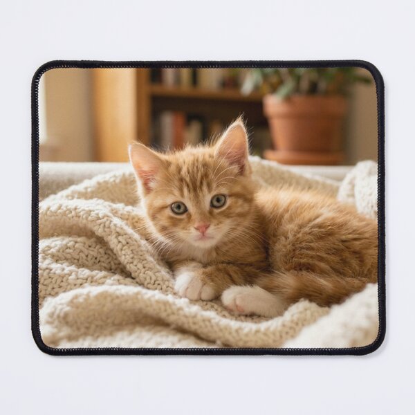 Item preview, Little ginger kitten on a blanket designed and sold by Malisa345.