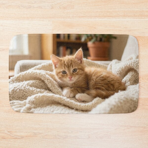 Item preview, Little ginger kitten on a blanket designed and sold by Malisa345.