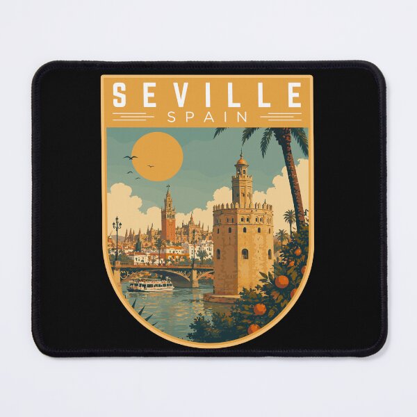 Item preview, Seville in Andalusia, Spain, Vintage Travel Art Badge designed and sold by MaateoDesign.