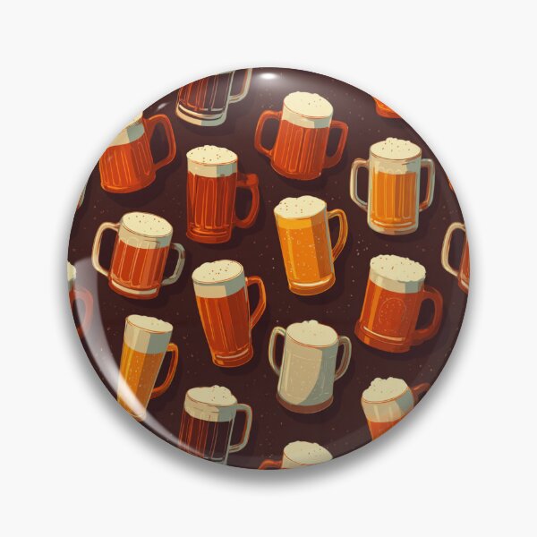 Item preview, Retro Beer Mugs Pattern Craft Beer Lover Design designed and sold by NicolasGlowArt.