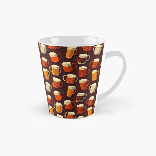 Item preview, Retro Beer Mugs Pattern Craft Beer Lover Design designed and sold by NicolasGlowArt.