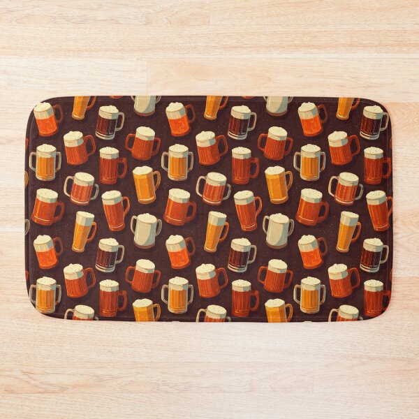 Item preview, Retro Beer Mugs Pattern Craft Beer Lover Design designed and sold by NicolasGlowArt.