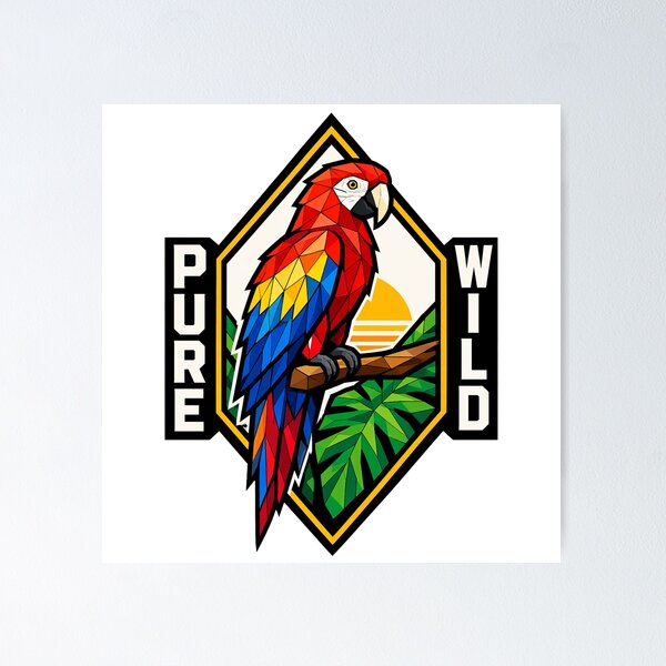 Item preview, Pure Wild Parrot Design – Colorful Geometric Macaw Tropical Jungle Art designed and sold by SaDesign99.