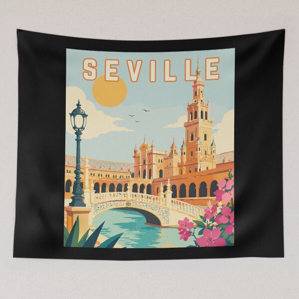 Item preview, Seville in Andalusia, Spain, Vintage Art Travel Landscape designed and sold by MaateoDesign.