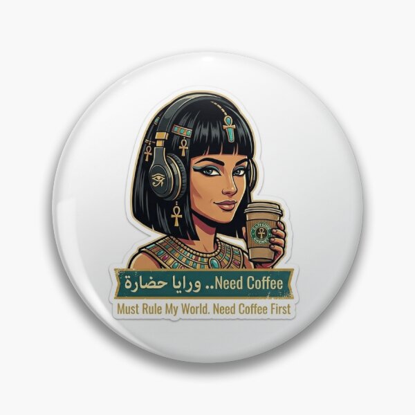 Item preview, Modern Queen Cleopatra "Need Coffee" Meme Sticker designed and sold by Venvv.