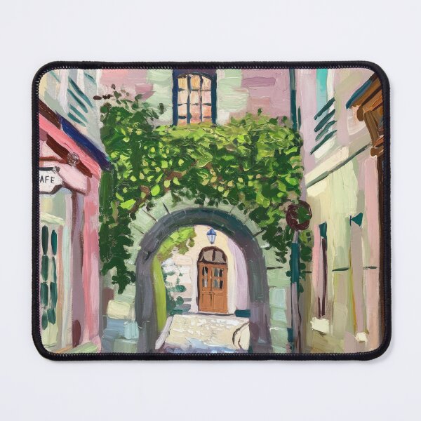 Item preview, French Street Archway Painting | Cobblestone Old Town Passage designed and sold by CARRAANN.