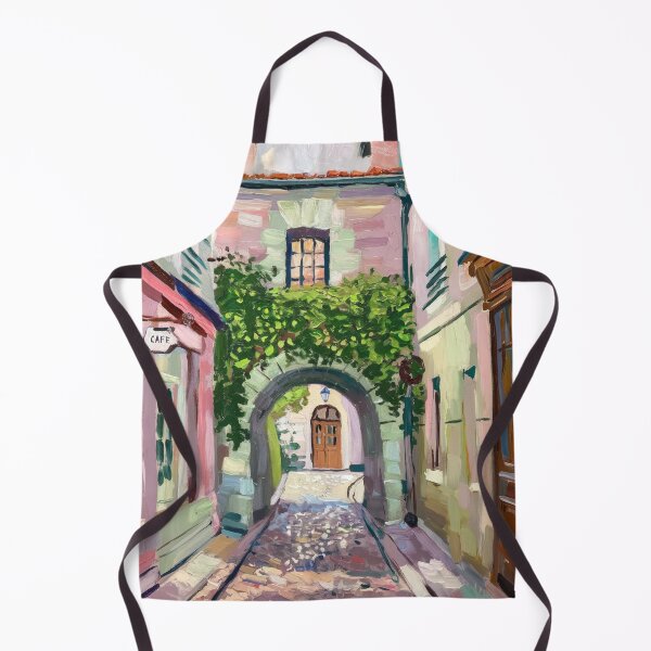 Item preview, French Street Archway Painting | Cobblestone Old Town Passage designed and sold by CARRAANN.