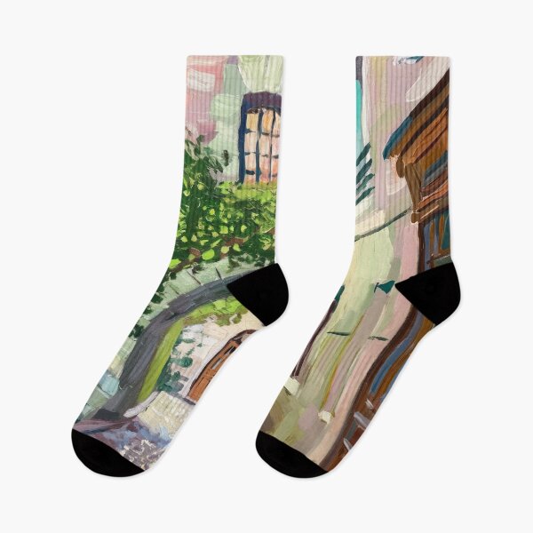 Item preview, French Street Archway Painting | Cobblestone Old Town Passage designed and sold by CARRAANN.
