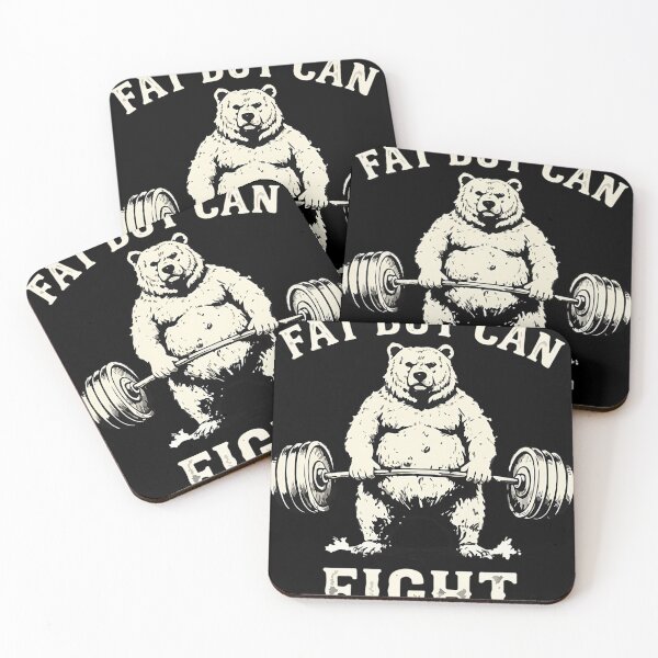 Item preview, Fat But Can Fight Funny Gym Workout Bear Bodybuilding Fitness Humor Design designed and sold by FlankinMew.