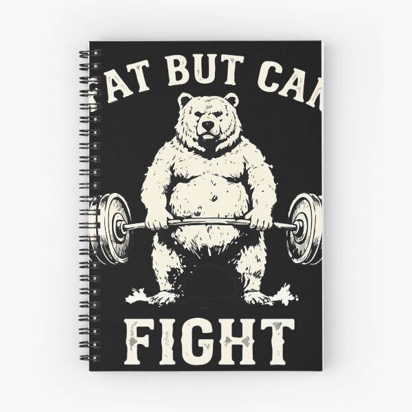 Item preview, Fat But Can Fight Funny Gym Workout Bear Bodybuilding Fitness Humor Design designed and sold by FlankinMew.