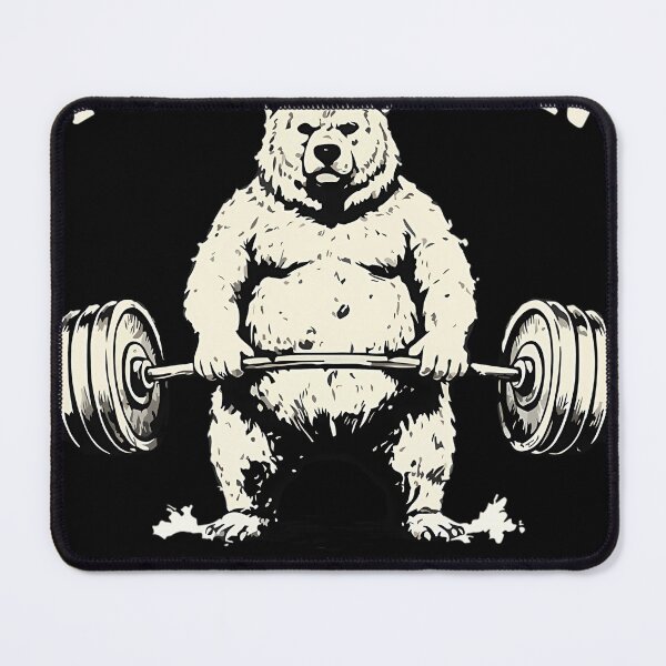 Item preview, Fat But Can Fight Funny Gym Workout Bear Bodybuilding Fitness Humor Design designed and sold by FlankinMew.