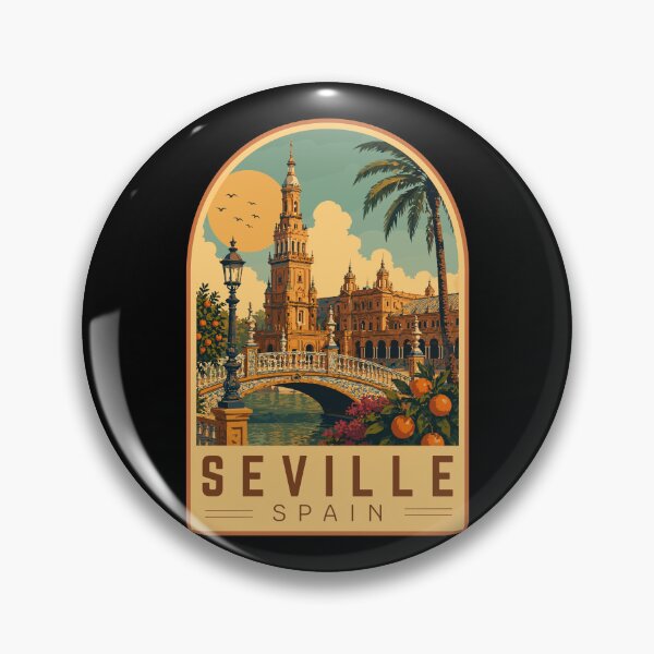 Item preview, Seville in Andalusia, Spain Vintage Travel Art Emblem designed and sold by MaateoDesign.
