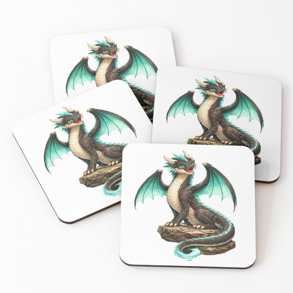 Item preview, Majestic Teal grown Dragon on a Rock designed and sold by Hatchling Hollow.