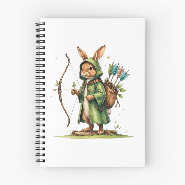 Item preview, Brave Rabbit Ranger Archer with Bow and Arrow Watercolor designed and sold by AQUILAKREO.