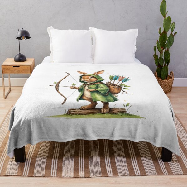 Item preview, Brave Rabbit Ranger Archer with Bow and Arrow Watercolor designed and sold by AQUILAKREO.