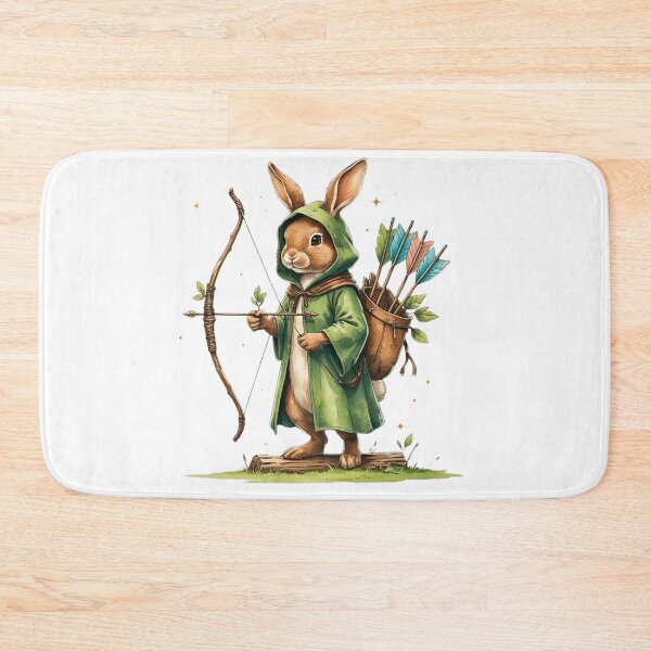 Item preview, Brave Rabbit Ranger Archer with Bow and Arrow Watercolor designed and sold by AQUILAKREO.