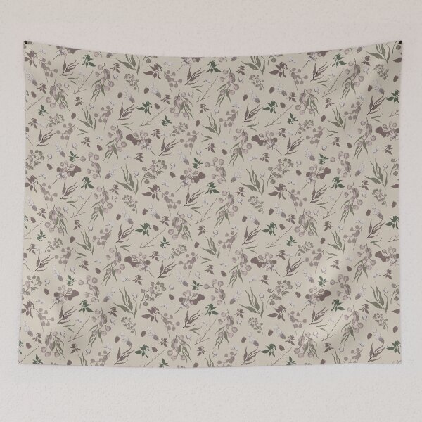 Item preview, Vintage-Inspired Botanical Toss Pattern – Cozy Cottagecore Nature Design Aged Paper designed and sold by akneeland603.