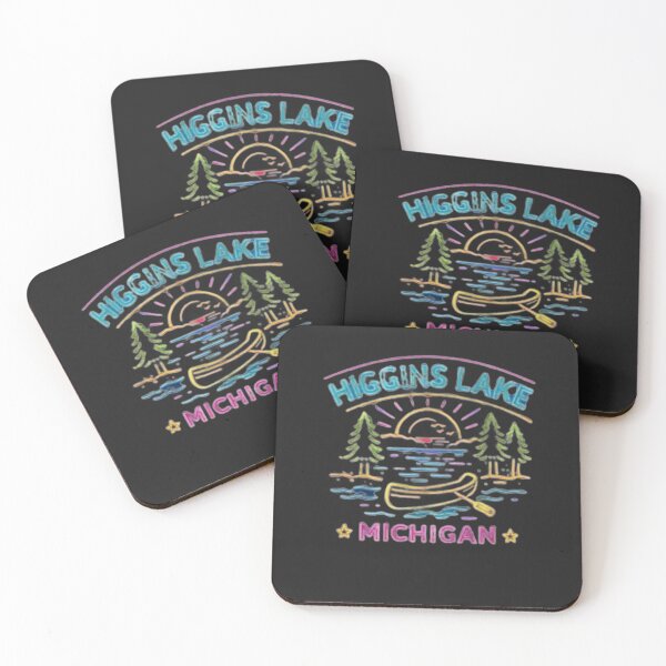 Item preview, Higgins Lake Michigan Neon designed and sold by SeeSquaredDesign.