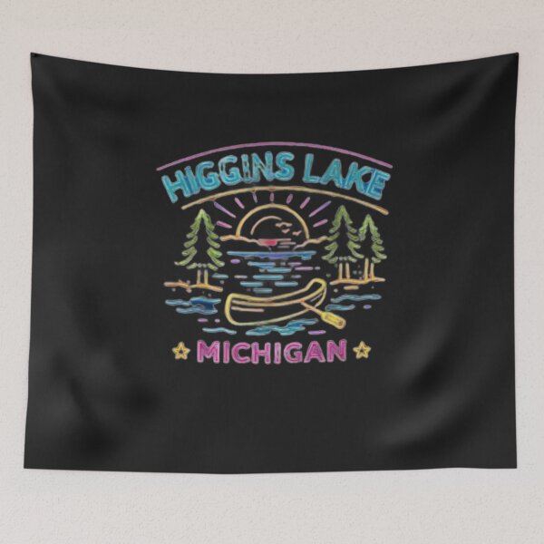 Item preview, Higgins Lake Michigan Neon designed and sold by SeeSquaredDesign.
