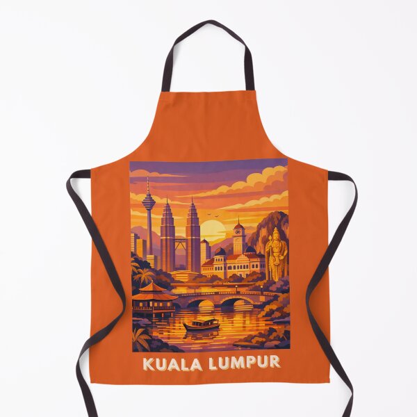 Item preview, Kuala Lumpur Malaysia sunset skyline river travel poster designed and sold by MatthewHeights.