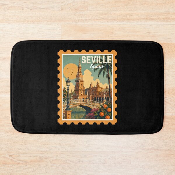 Item preview, Seville in Andalusia, Spain, Vintage Travel Stamp designed and sold by MaateoDesign.