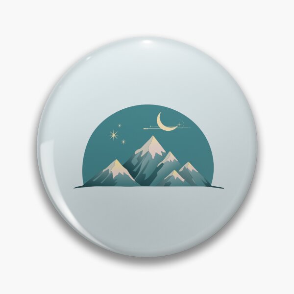 Artikelvorschau, Minimalistische Berge mit dem Mond im Hintergrund – Nachtlandschaft entworfen und verkauft von CypisDesign.