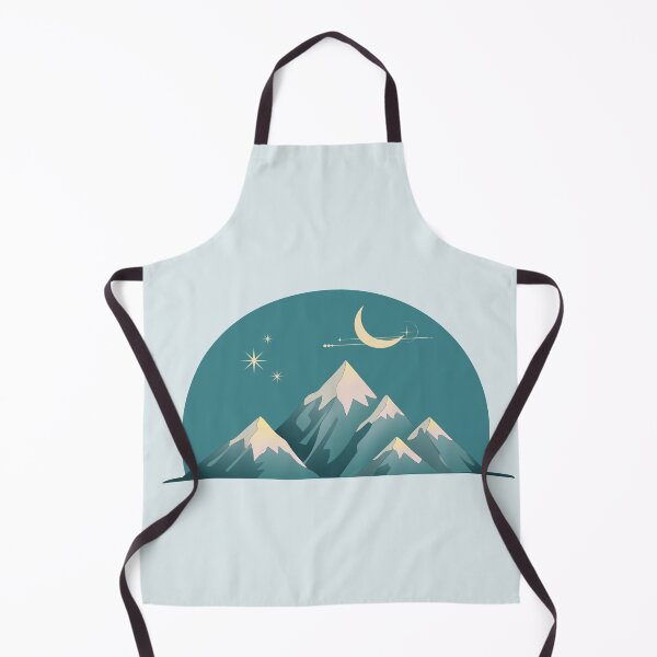 Item preview, minimalist mountains with the moon in the background - night landscape designed and sold by CypisDesign.