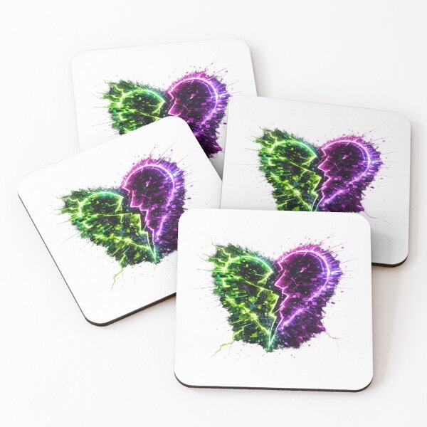 Item preview, Glitch Heart Green Purple Neon – Cyberpunk Broken Love designed and sold by UnglaublichGut.