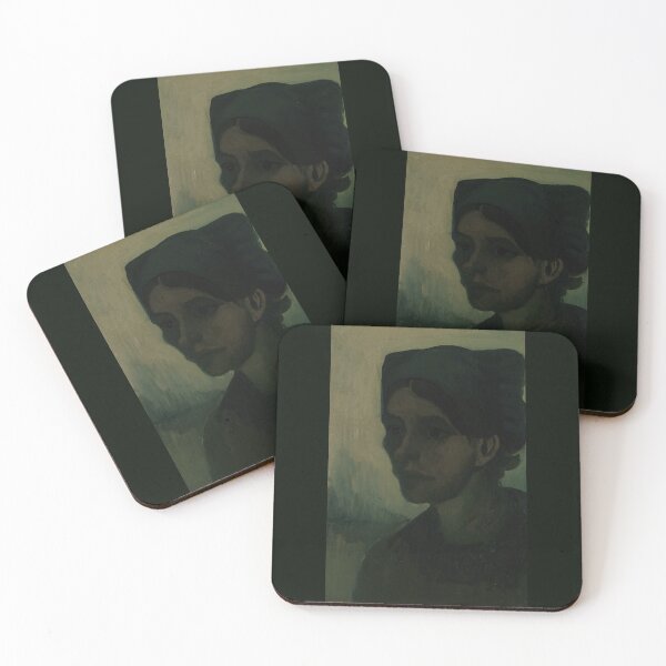 Item preview, Head of a Woman by Vincent van Gogh: Moody Post Impressionist Portrait designed and sold by artofuniverse.