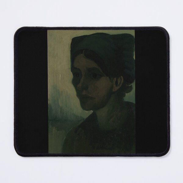 Item preview, Head of a Woman by Vincent van Gogh: Moody Post Impressionist Portrait designed and sold by artofuniverse.