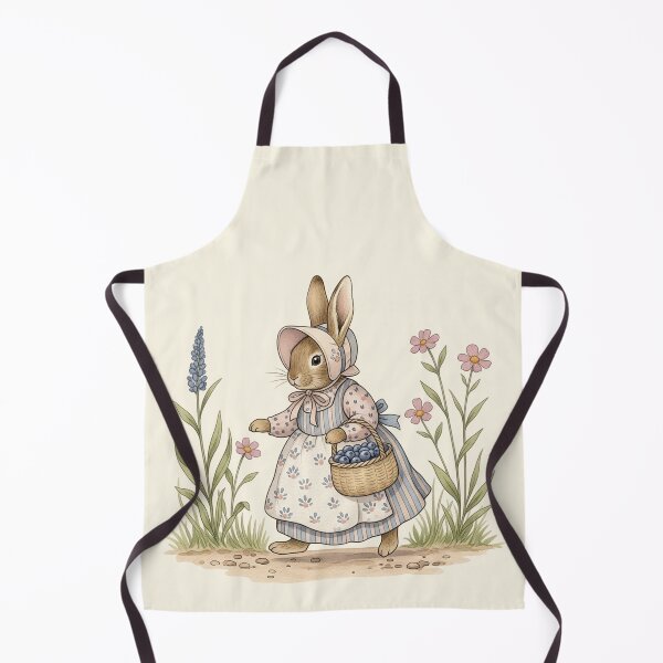 Item preview, Vintage Bunny with Blueberry Basket Illustration designed and sold by Pasteltone.