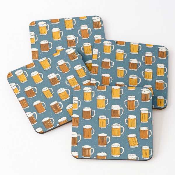 Item preview, Retro Beer Mugs Pattern Craft Beer Lover Design designed and sold by NicolasGlowArt.