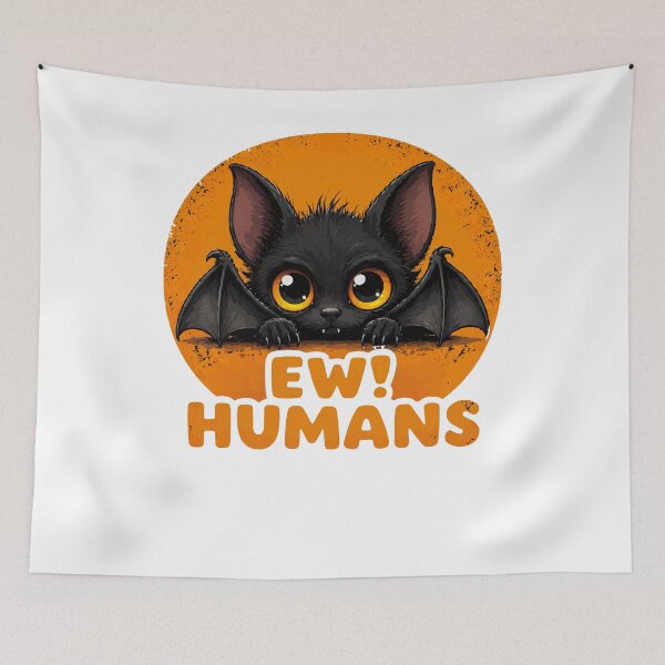 Item preview, Cute Bat Ew Humans Funny Introvert Halloween Animal Design designed and sold by Mh-ARTWORX.