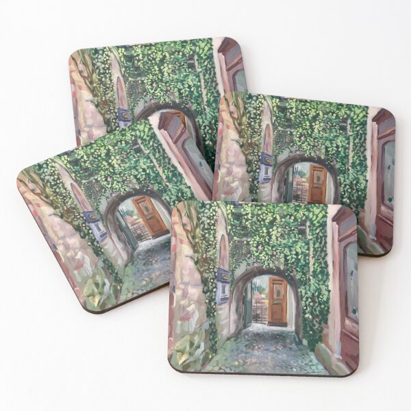 Item preview, French Village Entrance Painting | Ivy Arch and Stone Path designed and sold by CARRAANN.