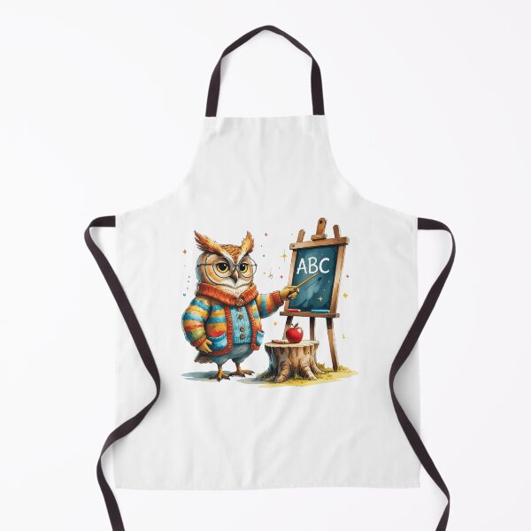 Item preview, Cute Owl Art Teacher at Chalkboard Back to School Watercolor designed and sold by AQUILAKREO.