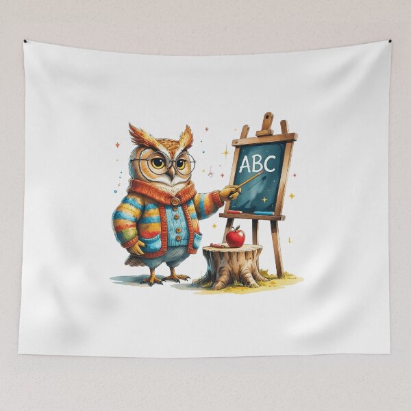 Item preview, Cute Owl Art Teacher at Chalkboard Back to School Watercolor designed and sold by AQUILAKREO.