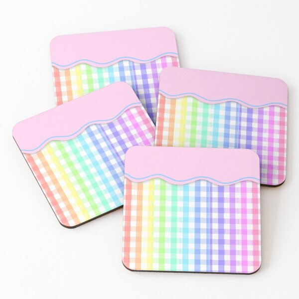 Item preview, Pastel Rainbow Gingham Pattern - Sweet Scalloped Ice Cream Aesthetic designed and sold by SolutionsArt.