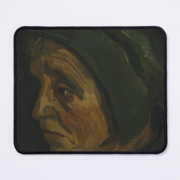 Item preview, Head of a Woman by Vincent van Gogh: Dark Rustic Portrait Poster designed and sold by artofuniverse.