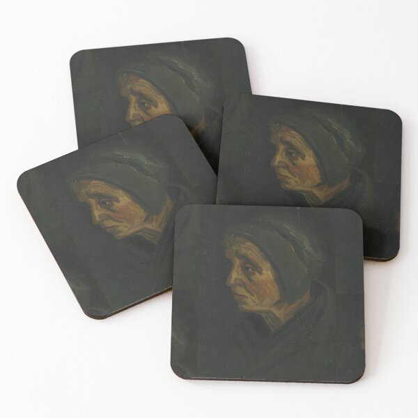 Item preview, Head of a Woman by Vincent van Gogh: Dark Rustic Portrait Poster designed and sold by artofuniverse.