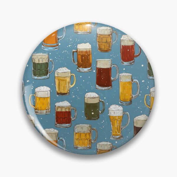 Item preview, Hand-Drawn Beer Mugs Pattern Craft Beer Drinker designed and sold by NicolasGlowArt.