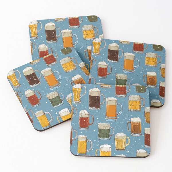 Item preview, Hand-Drawn Beer Mugs Pattern Craft Beer Drinker designed and sold by NicolasGlowArt.