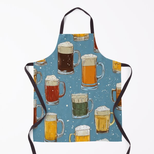 Item preview, Hand-Drawn Beer Mugs Pattern Craft Beer Drinker designed and sold by NicolasGlowArt.