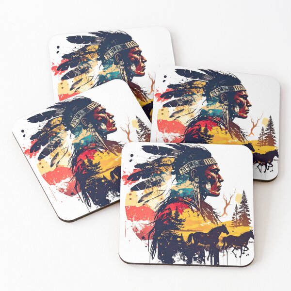 Item preview, Native American Chief Collage Print designed and sold by thelivingrp.