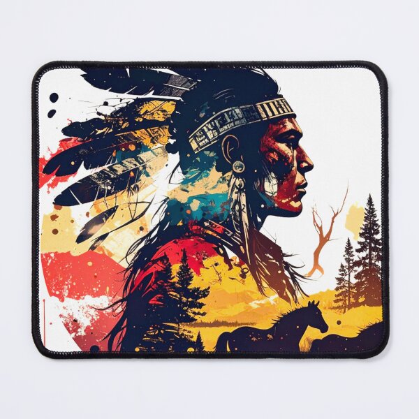 Item preview, Native American Chief Collage Print designed and sold by thelivingrp.