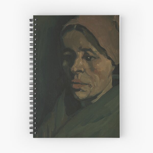 Item preview, Head of a Woman by Vincent van Gogh: Dark Portrait Fine Art Print designed and sold by artofuniverse.